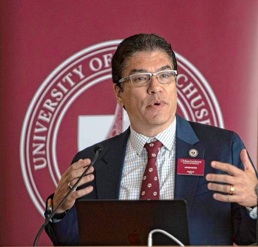 University of Massachusetts Chancellor Javier Reyes, pictured last August, will be formally inaugurated as the university’s 31st chancellor on Friday morning.