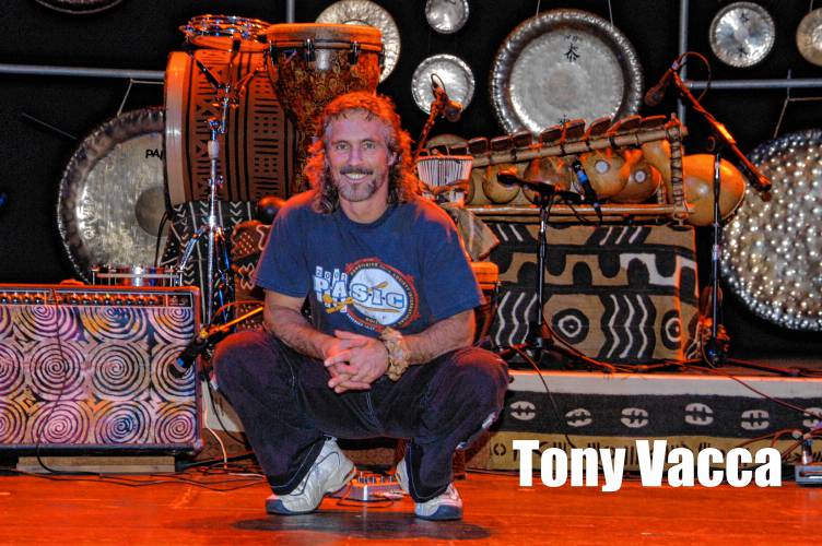 Longtime Valley percussionist Tony Vacca will lend his world music beats to dance performances at the Build-a-Floor Celebration Festival at 33 Hawley May 2-5. 
