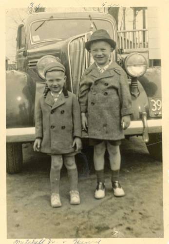 Hank Kowalski, right, and his younger brother Mitchell, around 1940. After he was born at Cooley Dickinson Hospital in February 1935, Hank Kowalski went to live with his grandparents — who had 10 children — in the tiny house with one half-bathroom at 107 Williams Street. The house, built in 1900, was sold to developers in 2021.