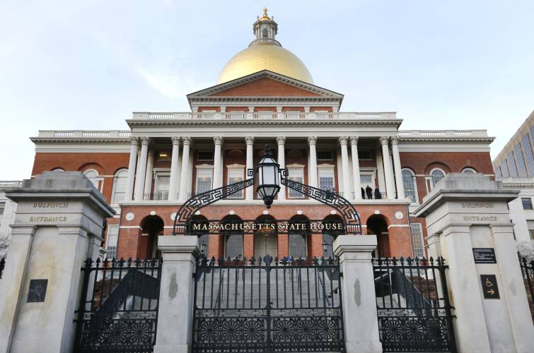 The Massachusetts Statehouse in Boston.  