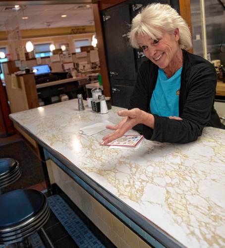 Jannine Haggerty, a waitress at the Bluebonnet Diner in Northampton, talks about her many years of waiting on and becoming friends with Bill Hairston who used to sit at the end of the counter most days. Hairston, a longtime counselor at the Veterans Administration in Leeds, died March 22 at the age of 86. 