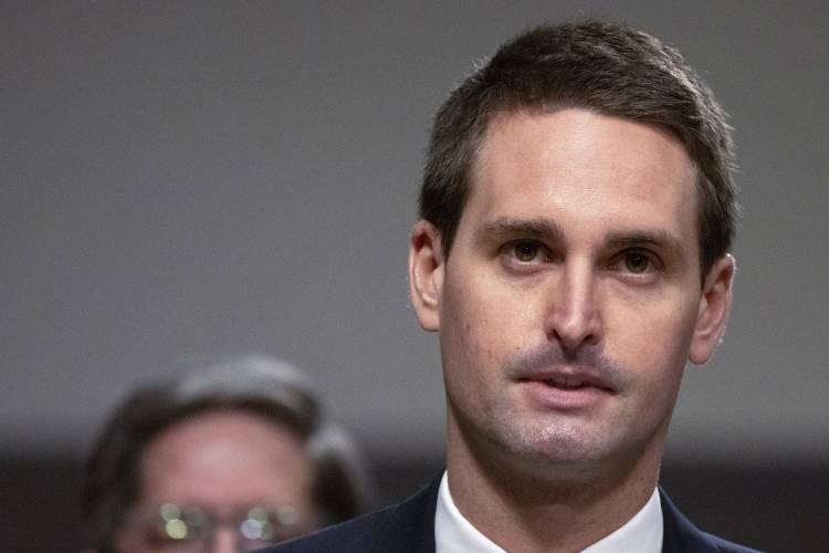 Snap CEO Evan Spiegel speaks during a Senate Judiciary Committee hearing on Capitol Hill in Washington, Wednesday, Jan. 31, 2024, on child safety. (AP Photo/Mark Schiefelbein)