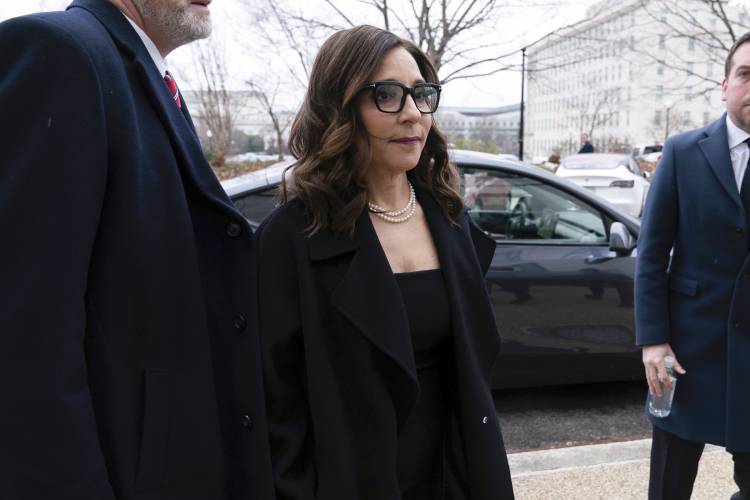 X CEO Linda Yaccarino arrives to appear before the Senate Judiciary Committee's hearing on online child safety on Capitol Hill, Wednesday, Jan. 31, 2024 in Washington. (AP Photo/Jose Luis Magana)