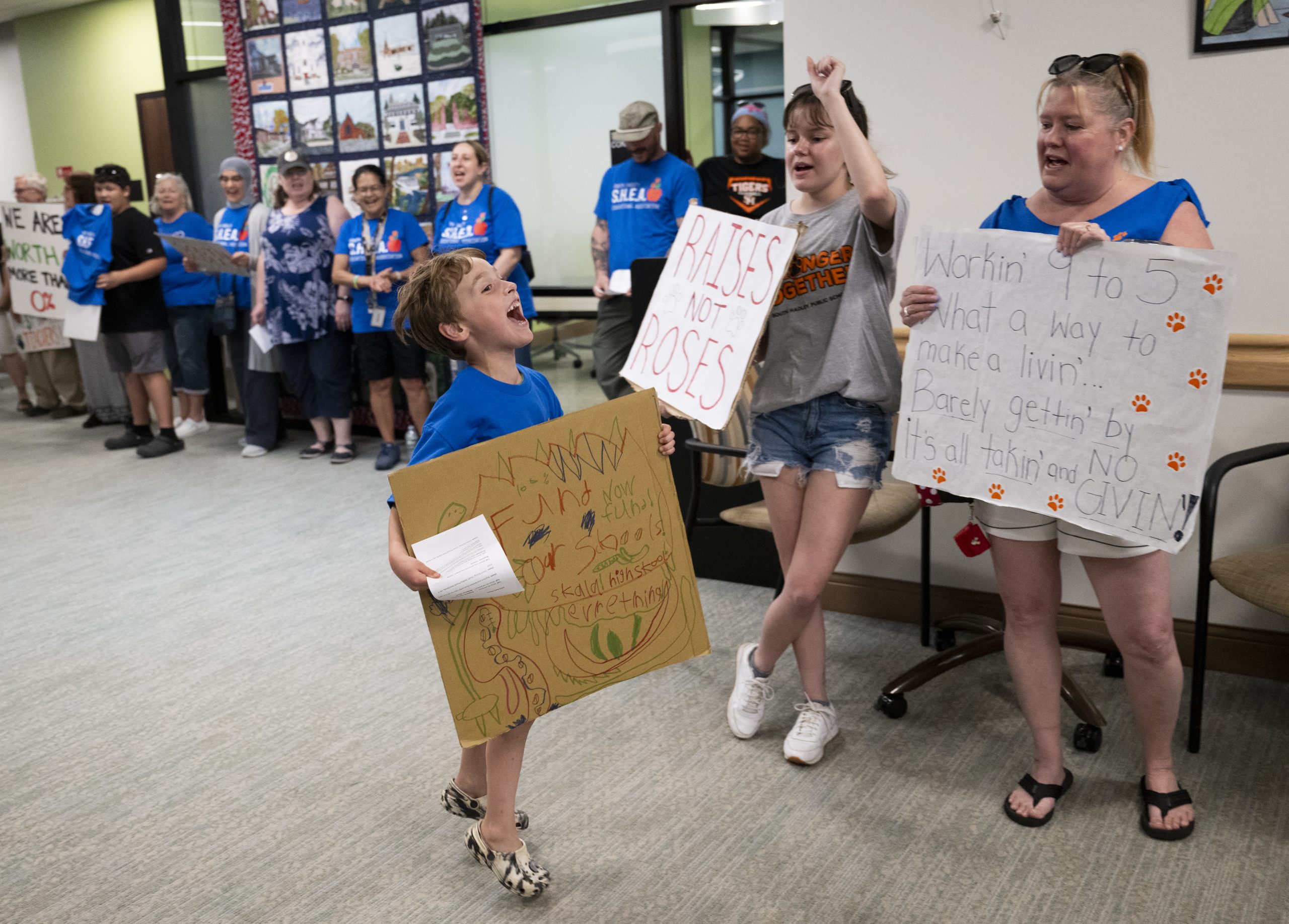 South Hadley teachers protest proposed wage freeze
